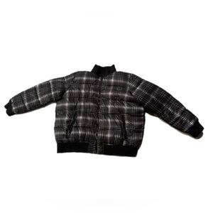Gap Black Plaid Puffer Bomber Jacket‎